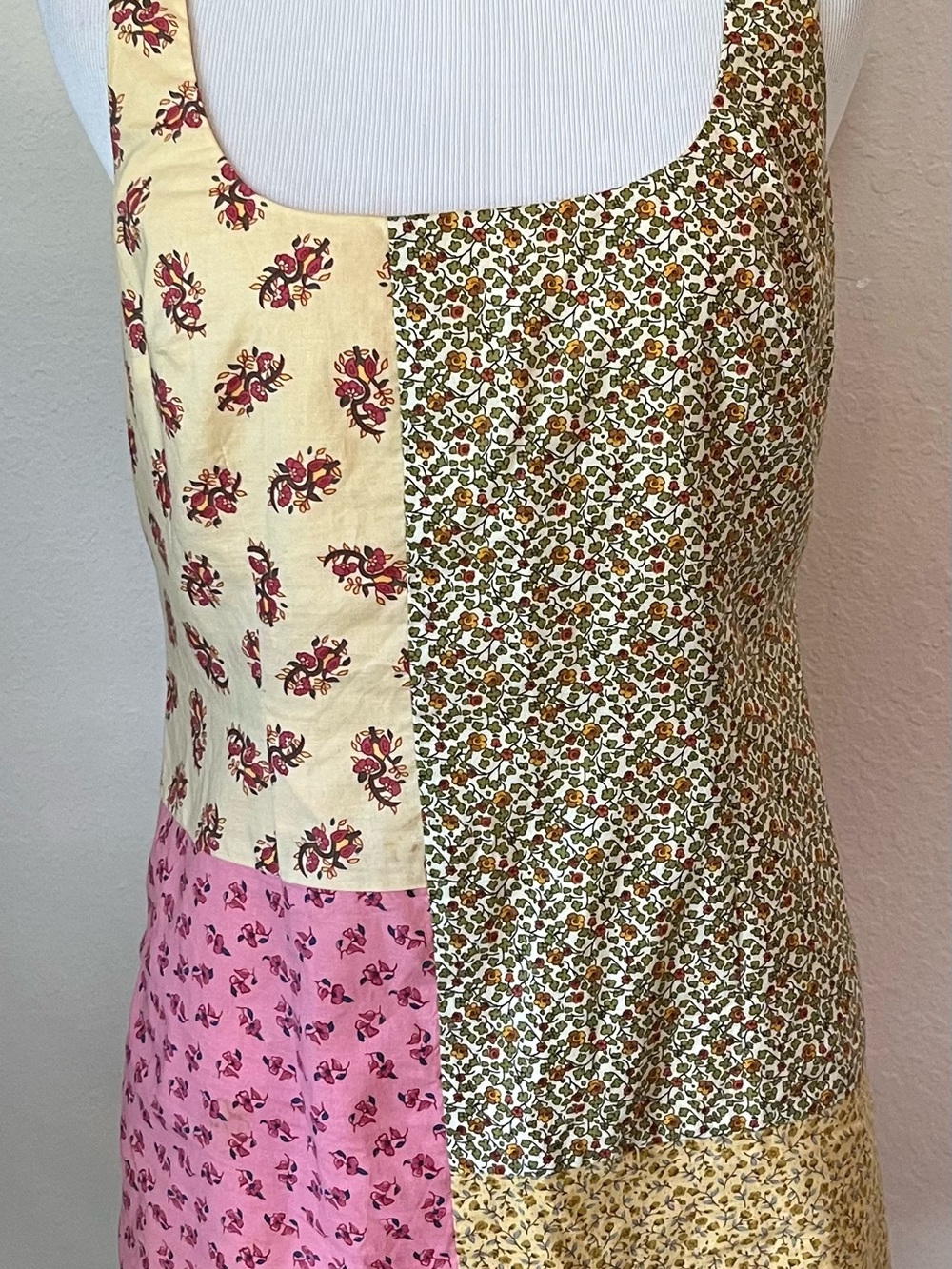 VTg Cynthia Rowley Dress Size 8 Patchwork 90s Y2K Cottage Cotton - Picture 2 of 12